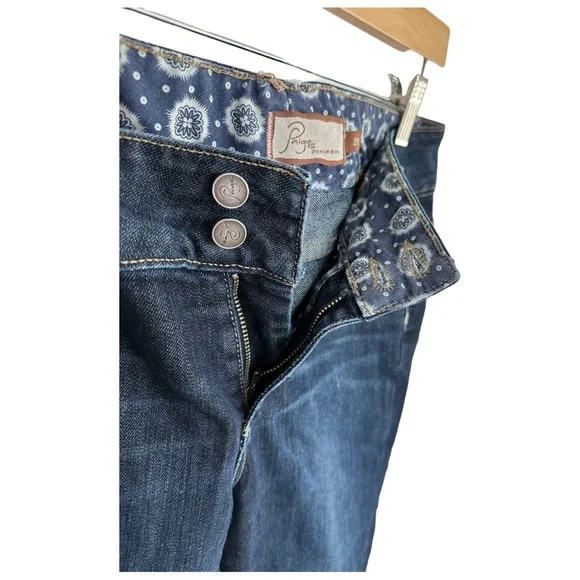 Paige Hidden Hills Premium Capri Double Button Dark Wash Crop Jeans Size 29 - Picture 10 of 15